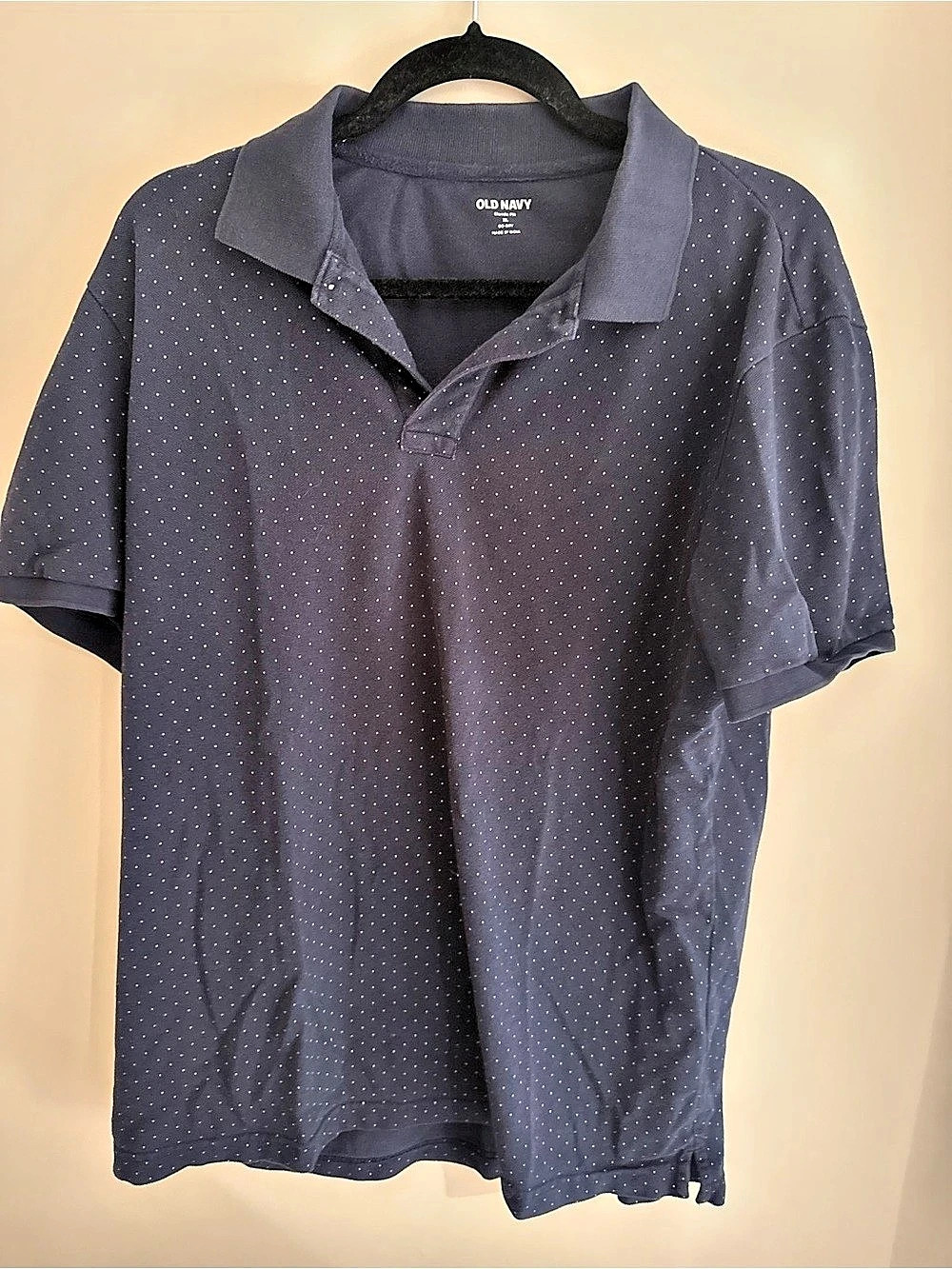 Old Navy Classic Fit Go-Dry Pique Polo Men's Polka Dot Polo Blue XL